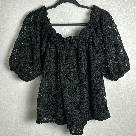 Maeve by Anthropologie Lace Black Top - Picture 9 of 10